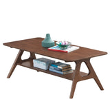Arona Mid-Century Modern Wood Coffee Table with Shelf T2574P180521