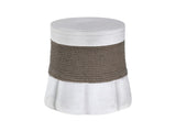 Outdoor Light Gray & Brown Retro Woven Rope & Fan-Base MGO Side Table End Table for Home, Office, N765P382573W
