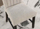 Unique Contemporary Gray Boucle Fabric Set of 2pc Dining Chairs Black Wooden Legs Parson Side Chair B011P234754