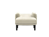 Ivory Corduroy Multi-Functional Adjustable Sofa, Convertible Lounge Chair and Guest Bed W570P195334