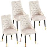 Beige Dining Chairs Set of 2 Living Room Chair Modern Kitchen Armless Side Chair W1164P320224