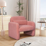 ZNTS Stylish and Minimalist Teddy Fleece Single Sofa Chair with Arms and Pillow, Armchair, Accent Chair W1716P196472