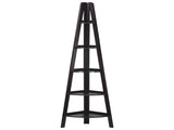 5-Shelf Corner Ladder Bookcase-Espresso 13346292