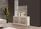 ZNTS Omari Modern Style 6- Drawer Dresser Made with Wood and Gold Accents in Beige B009P245440