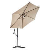 ZNTS 10ft Cantilever Patio Umbrella, Offset Hanging Outdoor Table Umbrella with Tilt Crank, 6 Sturdy 19848697