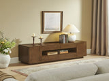 59" Mid Century Modern TV Stand for TVs up to 65", Walnut Entertainment Center with Open Storage & W1801P457802