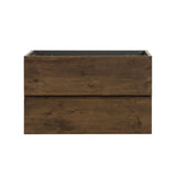 Alice-36W-105,Wall mount cabinet WITHOUT basin, Walnut color, With two drawers, Pre-assembled W1865107125