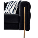 ZNTS Chesterfield Modern Tufted Velvet Living Room Sofa, 84.25''W Couch,Black W57947394