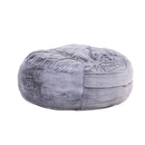 Modern 5-Foot Round Memory Foam Bean Bag Soft Faux Fur Cover Bean Bag Chair, Purple B2741P329269
