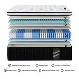 QUEEN Size 12 Inch Hybrid Mattress Individual Pocket Spring 7-Zoned Memory Foam Knitted Cover W3017P306878