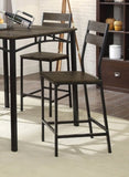 Black Metal Frame Counter Height Dining 5pc Set Wooden Set Table Top Counter Height Dining Table 4x B011P320850