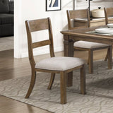 Contemporary Side Chair 2pc Set Light Brown Finish Comfort Seat Upholstered Durable Classic B011P348899