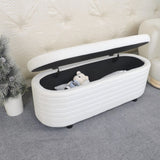 White Velvet, Modern Upholstered Storage Bench, End Of Bed Stool, For Living Room, Entryway, Bedroom 73346557