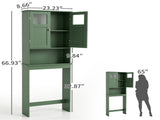 2-Door Painted MDF Toilet Cabinet 23.23*8.66*66.93in Forest Green 62018704