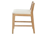 28" Farmhouse Barstools Set of 2,Upholstered Armless Iron Counter Stools with Natural Rattan N762P411404D