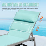 Patio Chaise Lounge Set of 3, Aluminum Pool Lounge Chairs with Side Table, Outdoor Adjustable W1859P172267