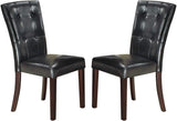 ZNTS Modern Parson Chairs Black Faux Leather Tufted Set of 2 Side Chairs Dining Seatings HSESF00F1750