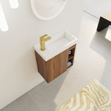 ZNTS 20'' Floating Wall-Mounted Bathroom Vanity with White Resin Sink & Soft-Close Cabinet Door 07639748