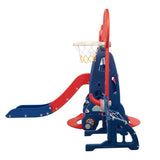 ZNTS 5 in 1 Slide and Swing Playing Set, Toddler Extra-Long Slide with 2 Basketball Hoops, Football, W2181P149199