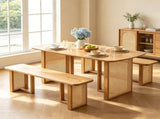 55" Safe Rounded Edge Furniture , Anti-Warp Sturdy Wood Table & Bench Kit, Easy-Clean Casual 43705688