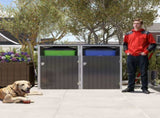 Garbage Bin Shed Stores 2 Trash Cans Metal Outdoor Bin Shed for Garbage Storage,54 cubic feet of W1598P357714