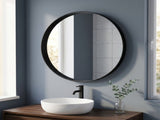 20" Round Bathroom Mirror Vanity Wall Mounted Mirror with Deep Frame, Black 78405904