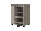 Willow Park Glass Door Bar Cart with Bottle Holder and Casters Light Gray B062111725
