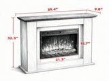 40-Inch Electric Fireplace with Mantel and LED Strip, Fireplace TV Stand for 55" TVs, Adjustable 43233760