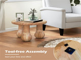 24" Round Mahogany Accent Table - Solid Wood, 110lbs Capacity, Indoor/Outdoor Use, Natural 66216560