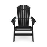 Black Adirondack Chair Sturdy HDPE Poly Lumber for Poolside, Patio, and Garden Relaxation B195P198766