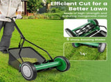 14 Inch Push Lawn Mower with Grass Catcher Bag-Green 78086506