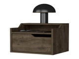 Dark Brown Dual-Shelf Display Floating Nightstand B062P175146