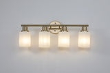 ZNTS 4-Light Golden Bathroom Vanity Light Fixture, Frosted Glass Shades, Modern Wall Mounted Lighting W1340P206701