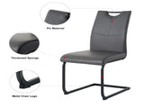 Modern Charcoal PU dining chair living room chair upholstered chair, black metal chair leg design, W210P199100