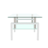 White Coffee Table, Clear Coffee Table, Modern Side Center Tables for Living Room, Living Room W24136821
