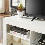 White morden TV Stand with LED Lights,high glossy front TV Cabinet,can be assembled in Lounge Room, 15515530