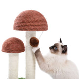 ZNTS Cat Scratching Post Mushroom Claw Scratcher with Natural Sisal Ropes Interactive Dangling Ball for 03002290