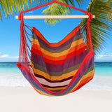 Hammock Hanging Canvas Porch Patio Swing Seat Portable Camping Rope Seat Wooden Stick Hammock 93130373