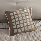 7 Piece Polyester Charmeuse Comforter Set Taupe King B035128911