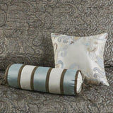 5 Piece Jacquard Bedspread Set with Throw Pillows Blue/Brown King B03597490