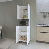 FM FURNITURE Ko Vaya Double Cabinet Kitchen Pantry with Open Storage. White B128P283297