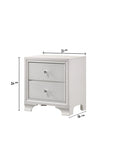 ZNTS 1pc Modern Glam Style Crisp White Finish Two Drawer Nightstand Embossed Crocodile Pattern B01181033