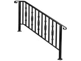 Matte Black Outdoor 4 Level Iron Handrail 88619565