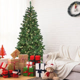 Artificial 9ft Green RGB-lit Christmas Tree with 1721PVC Mixed Branch Tips,Hinged Premium & Foldable 45466444