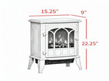 White Modern Electric Fireplace, Freestanding Heater with Realistic LED Flame & 750W/1500W Dual Heat 51314517