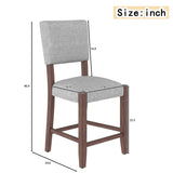 Mid Century Modern Bar Stools Set of 4, 40.4" Counter Stools Back, Linen Upholstered Barstools N752P269653E