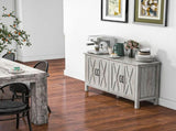 Gray Kitchen Sideboard Buffet 4 Barn Doors, 2 Adjustable Shelves for Home Storage 59440570