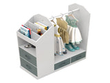 Kids Costume Organizer Costume RackKids ArmoireOpen Hanging Armoire Closet with Mirror-WHITE 47355127