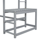 ZNTS Twin Size High Loft Bed with Ladder landing Platform, Ladders, Guardrails,Grey W504119724