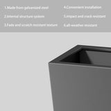 25" H Tall Mental Tapered Planter Large Outdoor & Indoor Garden Plant Pot with Drainage Hole and W3077P276872